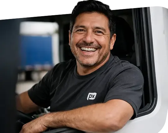 CDL truck driver on the road